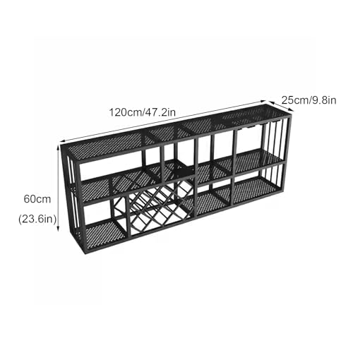 Soporte para botellas de vino industrial de hierro negro miniatura 2