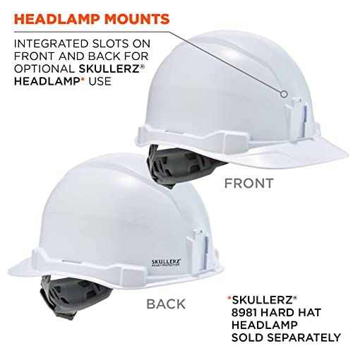 Hard Hat, Cap Style, Ratchet Suspension, Class E, Ergodyne Skullerz 8970, White #TOP1
