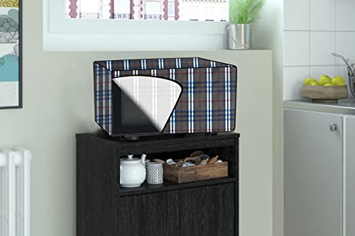Image of Stylista PVC Microwave Oven Cover for LG 32 L Convection MC3286BRUM, Checkered Pattern Black White