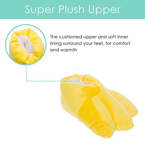 Silver Lilly Duck Feet Slippers - Plush Novelty Animal Costume House Shoes w/Comfort Foam (L)