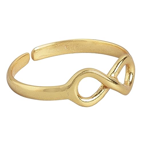 ZAVYA 925 Sterling Silver Designer Infinity Gold Plated Adjustable Ring | Gift for Women & Girls | With Certificate of Authenticity & 925 Hallmark (B0C7KPFXS6) Amazon Price History, Amazon Price Tracker