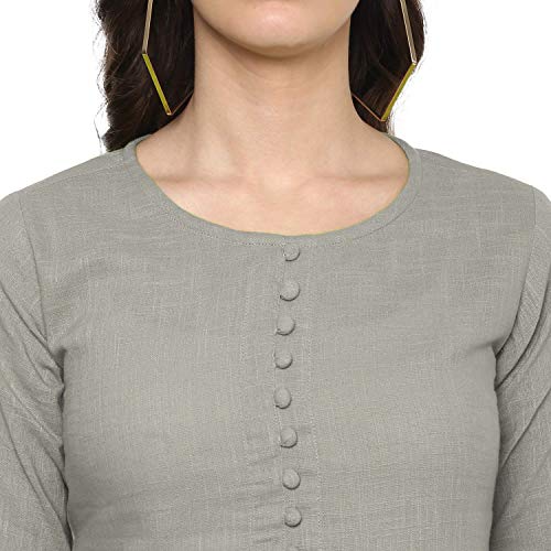 Image of Cotton Plain and Solid Bell Sleeve A-Line Short Round Neck Flared Tunic Top for Girls Women