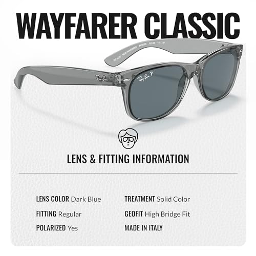 Image of Ray-Ban RB2132 NEW WAYFARER CLASSIC Square Shaped Sunglasses for Men & Women with Official RAYBAN Eyewear Kit