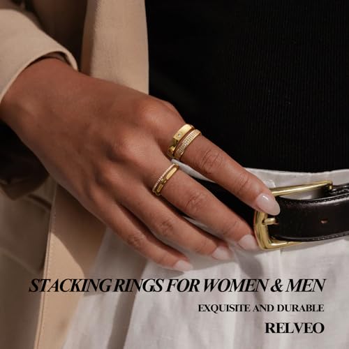 Gold Silver Rings for Women | Non-Tarnish Stackable Rings Trendy | CZ Wedding Bands Love Friendship Dual Band Rings | Stackable Bands Size 6 7 8 9 103