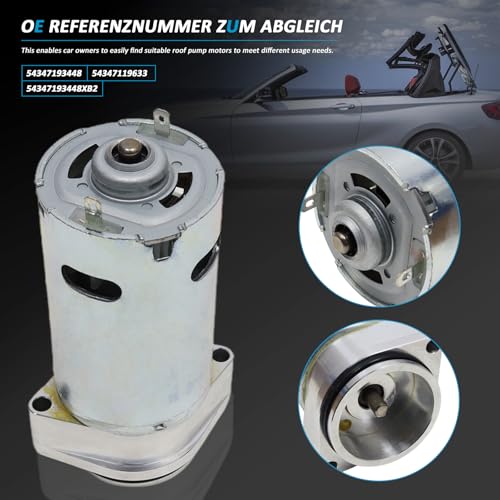Image of 54347193448 Roof Pump Motor with Bracket 2002-2008 for BMW Z4 E85 E85 Convertible 2.0i 2.5i 2.5si 3.0i 3.0si M3.2 Peat# 54347193448 54347119633 54347190715 54347421753