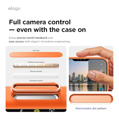 Image of elago for iPhone 17 Pro Max Case, Premium Magnetic Silicone Case, Compatible with MagSafe, Liquid Silicone Material, Protective Cover, Shockproof, Slim Phone, 6.9 inch (Orange)