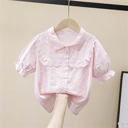 Little Girls Summer Tops with Cute Collar Trendy Blouse Toddler Casual Party Dressy Shirt Size 3-13 Years2