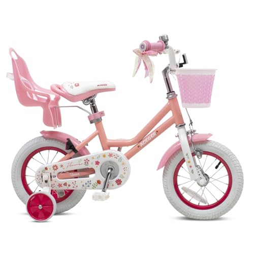 Image of Bixike Princess Style Girls Bike with Basket for 2-13 Years Old Kids and Toddlers, 12 14 16 18 Inch Bicycle for Children with Training Wheels and Streamers, 20 Inch with Kickstand, Multiple Colors
