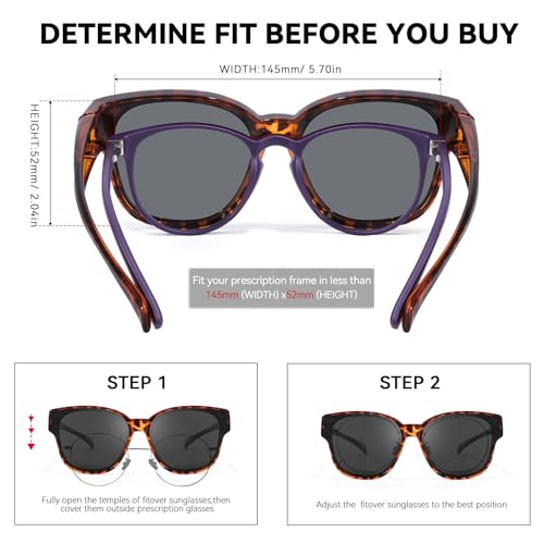LVIOE Fit Over Sunglasses for Women Men Polarized Wear Over Eyeglasses with UV400 Protection LS80014
