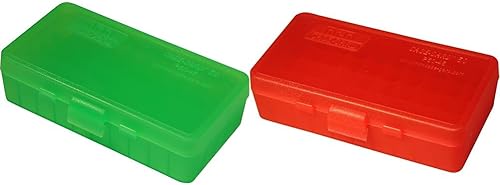 Miniatura 7 de MTM Caja para 50 municiones de punta redonda calibre 40 45 o 10 milímetros con tapa