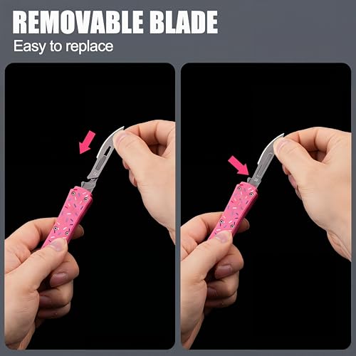 Image of EDC Utility Knife - Folding Utility Knife 2-in-1, 20 Blades, 2.3oz, Full Metal, Red & Blue for Precision Cutting, Box Opening, Everyday Carry
