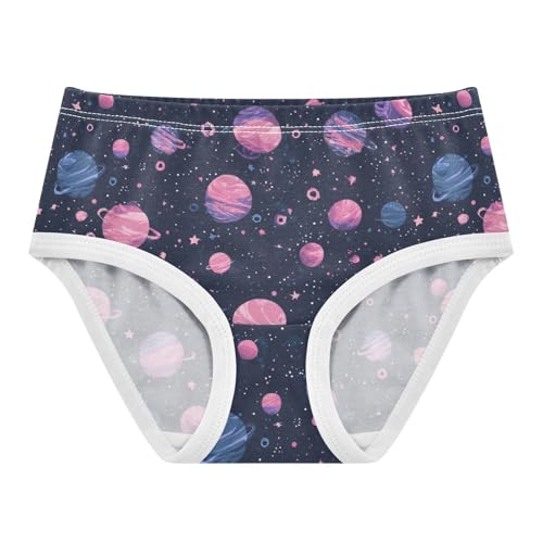 Wusikd Colorful Planets Girls' Underwear Cotton Stars Girls Briefs Soft Toddler Underwears 2T