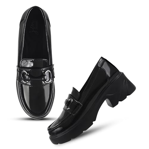 Image of JM LOOKS Women's Stylish Loafers Chunky Sole for Slip On Casual Shoes for Work & Office