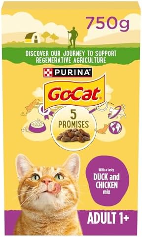 GO-CAT Adult Chicken and Duck Dry Cat Food 750g, Pack of 5