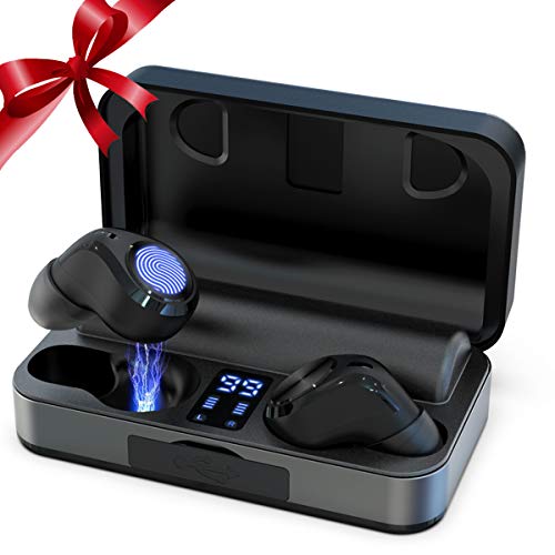 True Wireless Earbuds, Bluetooth 5.0 Headphones Waterproof 14 Hours Continuous Playtime with Built-in