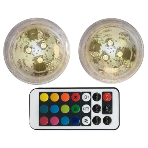 Luces de agua | Lámparas pequeñas decorativas para pecera, lámparas pequeñas con control remoto, luces de bañera de hidromasaje que cambian de color alimentadas por pilas para jarrón, acuario