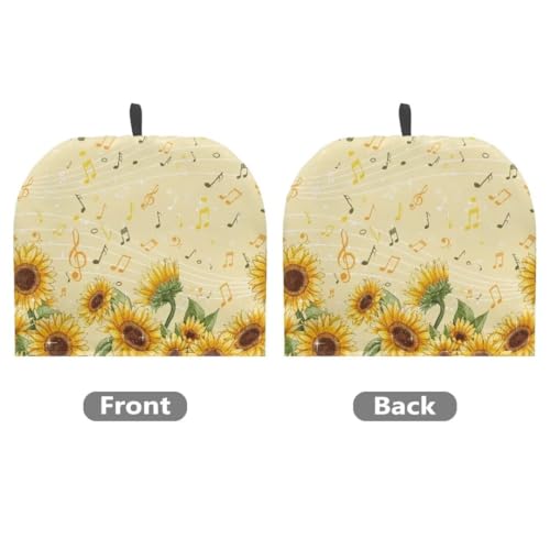 Horeset Sunflower Teapot Cover Tea House Electric Kettle Tea Pot Cozy Music Note Tea Cover Warmer Insulated Tea Dust Cover for Tea Pot - Thumbnail 2