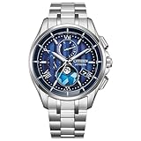 [Citizen] 腕時計 アテッサ 限定 ペア DEAR Collection 電波時計 軽量 チタン 防水 ムーンフェイズ 光発電エコ・ドライブ ペアウォッチ アナログ ビジネス ギフト サファイアガラス 秒針 日付 電波ソーラー 青 ブルー BY1000-51L メンズ シルバー