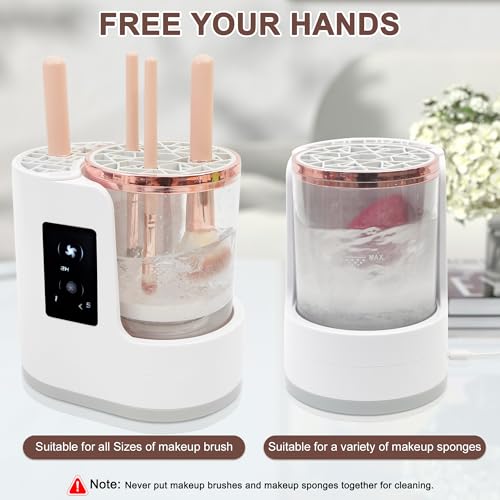 Máquina elétrica de limpeza de pincéis de maquiagem com secador de pincéis de maquiagem, ferramenta