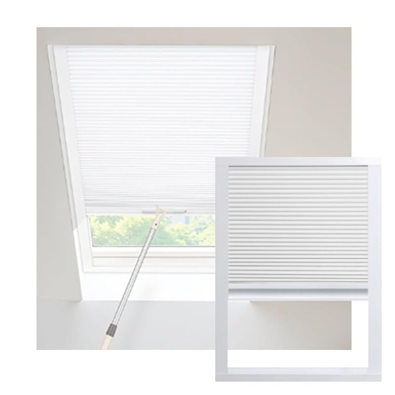 Stores pour Puits Lumière, Protection UV Contre Les UV avec Tige Traction, Cloison Alvéolaire Étanche pour Portes Et Fenêtres(80x80cm)