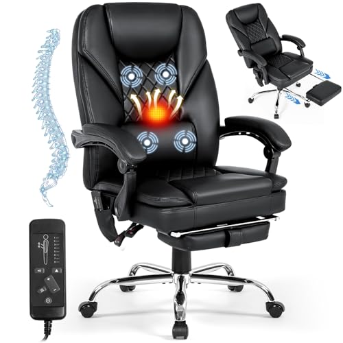 10 Best Lounge Chair for Herniated Disc: Top Comfort Picks 10 Mvpipi Massage Office Chair with Foot Rest, 4-Point Vibration and Heat Ergonomic Executive Chair, High Back Reclining Leather Desk Chair with 135° Recline, 400 LBS, Cozy