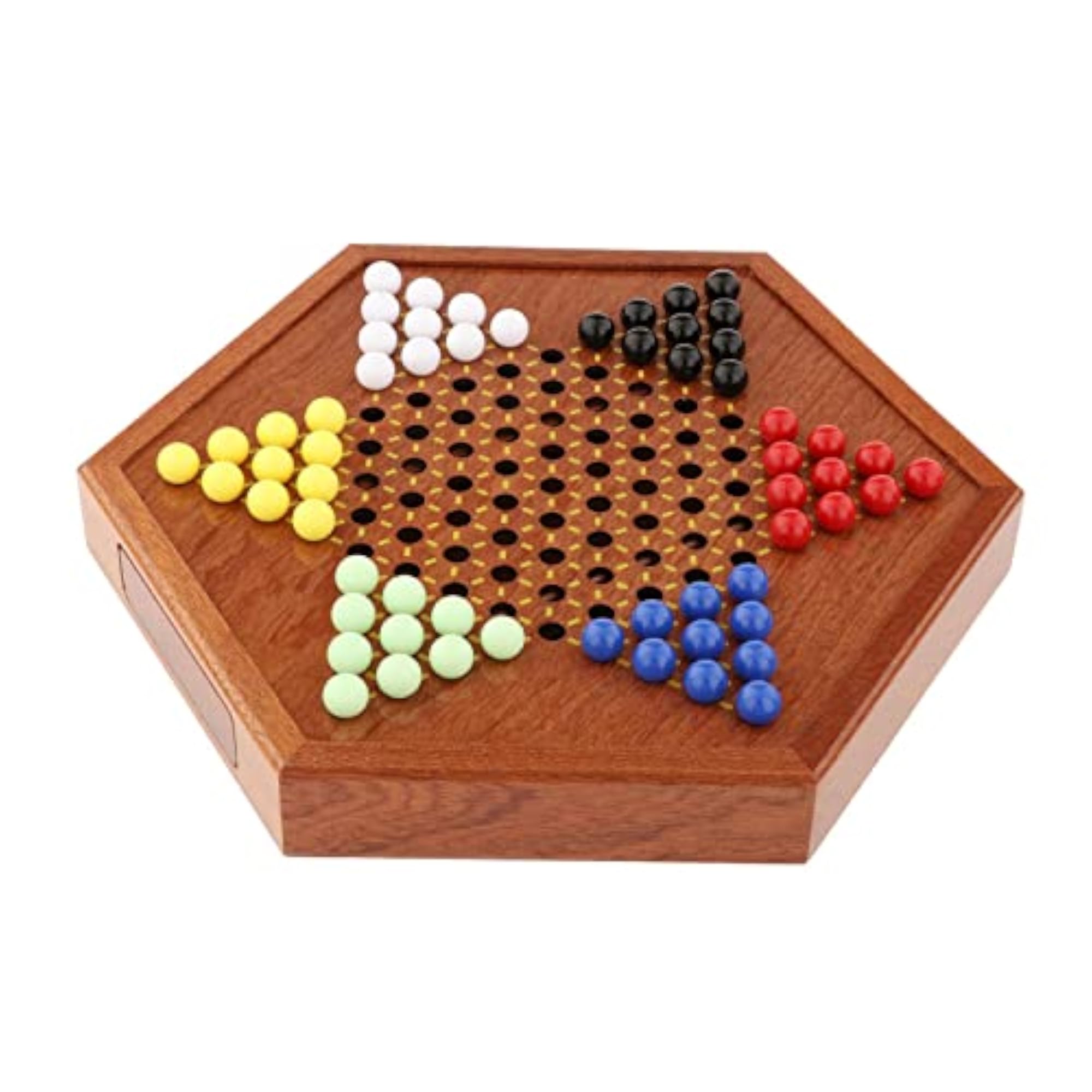 Chinese Checkers with 60pcs 6-Color Marbles Board Game