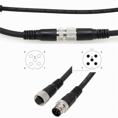 HangTon M12 A kodiertes 5-Poliges Stecker-Kabel für Industrieanwendungen, Aktor-Sensor-Signalkabel für DeviceNet, CANopen, IO-Link, Profibus