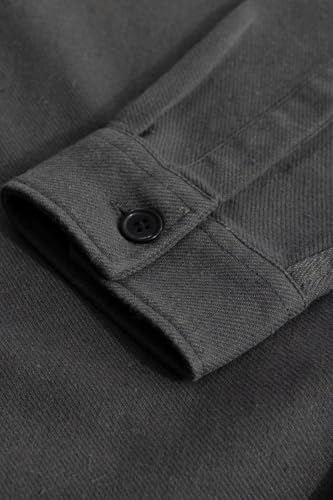 Image of SNITCH Mens Overshirt | Full Sleeve, Long Sleeve, Spread Collar, Plain Pattern, Buttoned Closure, Regular Fit | Cotton, Casual Wear, College Wear, Street Wear