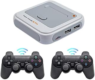 Super Console X Pro Retro Arcade Games Console, Wireless Mini WiFi 4K HDMI TV Video Game with 30000+ Games, Retro Games Console with 2Pcs Wireless Joystick S905X chip, Dual System in Console