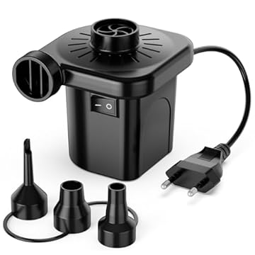 Pompa Elettrica Per Gonfiabili,con 3 Ugelli,220-240 V,Pompe di Gonfiaggio e Sgonfiaggio Per Campeggio all'aperto,Materassini ad Aria,Barche,Cuscini Gonfiabili,Divani,Galleggianti Per Piscina