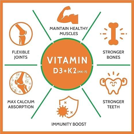 Miniatura 3 de Vitamina D3 K2 MK7  Suplemento vegetal de vitamina D3 Fuente de liquen con vitamina K2 MK7 Menaquinona - 120 tabletas vegetales