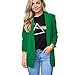 Produktbild Damen Elegante Langärmelige Blazer Sakko MYMYG Einfarbig Slim Fit Vorne Offnung Tasche Tailliert Geschäft Büro Kurzjacke Jacke OL Mantel (Grün,EU:48/CN-5XL)