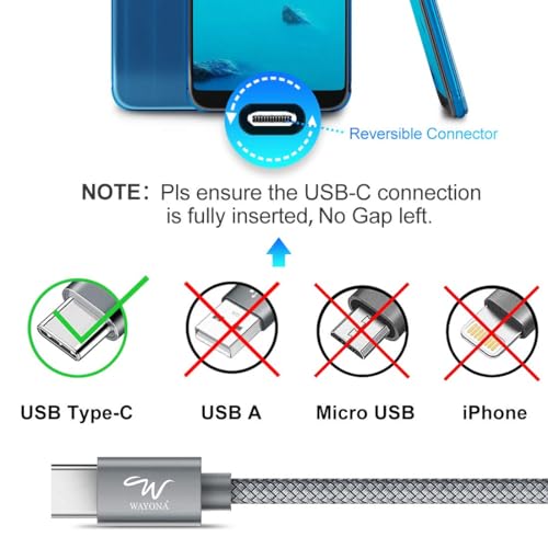 Wayona Type C to Type C Fast Charging Cable 65W Braided USB C to C for iPhone 17/17 Air/17 Pro/17 Pro Max,iPhone 16, iPhone15 Series,Samsung Galaxy S25,S24,Flip, Fold,Macbook,OnePlus