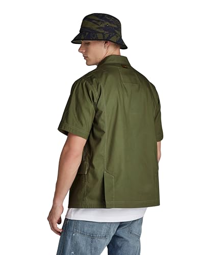 G-STAR RAW Herren R-3N Slim Overshirt Allover, Grün (shadow olive D24290-D387-B230), S – Ansicht 2