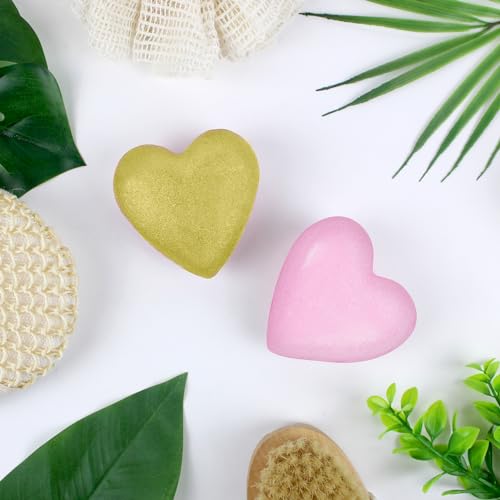 French Tendance - Bombe de Bain Moussant Coeur- Relaxation Détente - Cadeau Femme - Bien-Etre - Parfum Fraise - Rose et Doré - 1 x 30 grs - Ambiance Aromatherapie