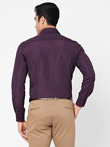 Image of MARKRICH Men's Slim Fit Solid Semi Shirt with Spread Collar & Full Sleeves for Formal & Casual Wear