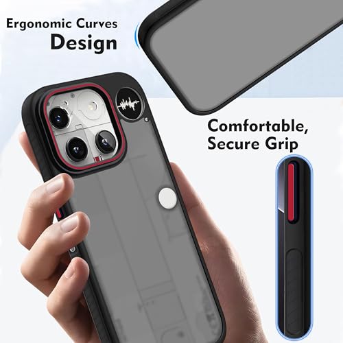 Image of V-TAN Back Cover for Nothing Phone (3) Compatible Case, Matte Finish Transparent Case, TPU, Camera Protective Shockproof Cover (Black)
