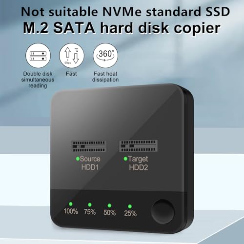 Dual-Bay m.2 SATA Cloner Docking Station USB C miniatura 4