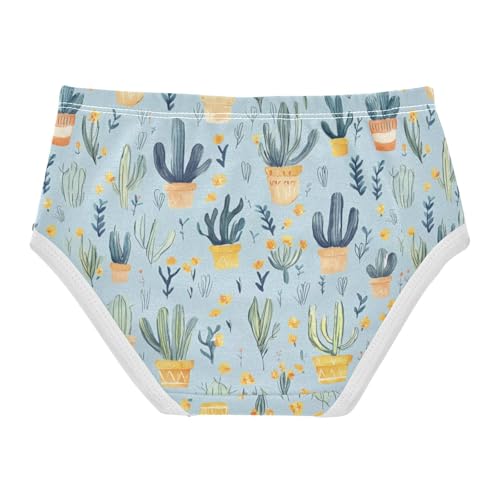 ZZKKO Watercolor Cactus Leaf Girls Underwear Toddler Panties for Girls Comfort Brief Size 2-8T2