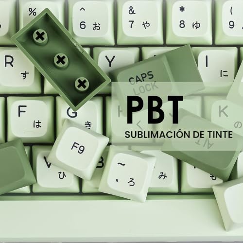 Keycaps de estilo japonés Matcha PBT para teclados mecánicos compactos 4