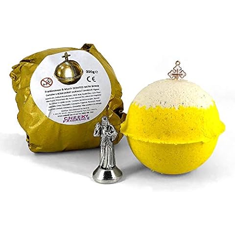 Jesus Christ"Holy Hand Grenade" Hidden Statue Frankincense & Myrrh Bath Bomb 220g Cover
