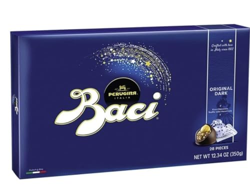 Baci Classic Dark Chocolate Hazelnut Truffle Box/Peruginr Italia/Original Dark/Fine Chocolate