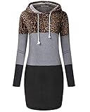 comma pullover leo print Langarm, Leopard Ausschnitt, Mit zwei Taschen, Pulli Tunika Kleid,Mode aussehen
