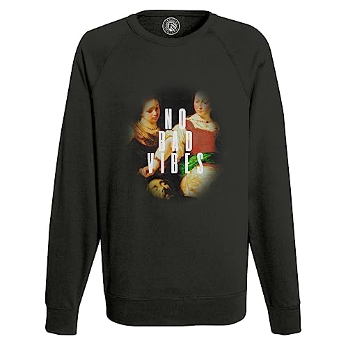 Sweat Homme No Bad Vibes imprimé vintage en coton pour un look collage artistique unique