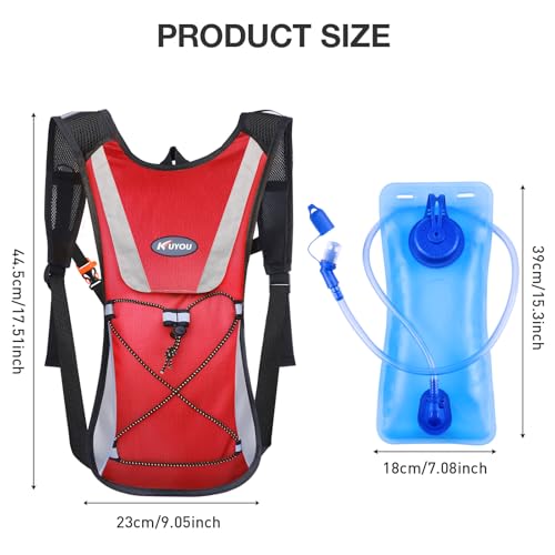 KUYOU Hydration Backpack Hydration Pack with 2L Water Bladder, Lightweight Insulation Water Backpack for Running, Cycling,Hiking,Climbing — view 2