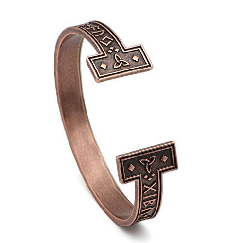 Viking - Pulsera ajustable de triquetra con nudo celta (19-24 cm)