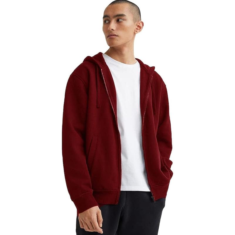 Image of Koverify Plain Chain Hooded Zipper Jacket for Men