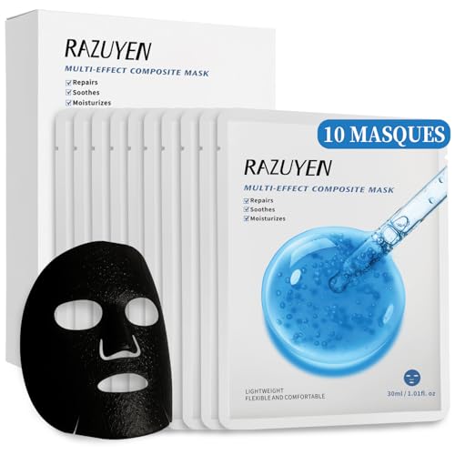 Masque Visage Hydratant Apaisant x10, Hyaluronate de Sodium