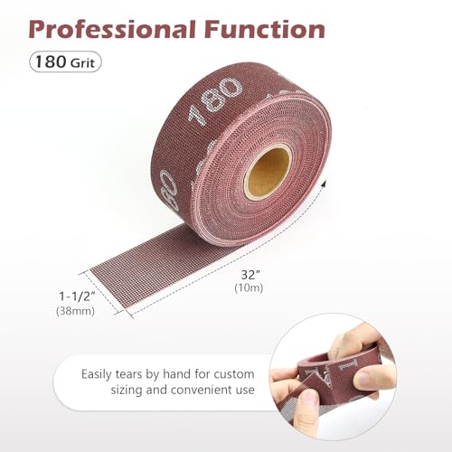 Image of SCOTTCHEN Plumber's Open Mesh Sanding Sheet 180 Grit, Tearable Sanding Roll, Plumber's Double Side Open Mesh, for Cleaning Copper Tubing and Fittings, 1-1 /2 inch Width x 32 Ft Length -1 roll