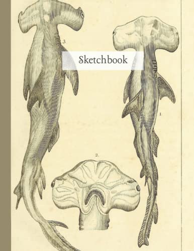 Sketchbook- 100 page sketchbook with unique vintage theme shark cover. Sketchbook, journal or gift- 8.5x11 with matte cover.